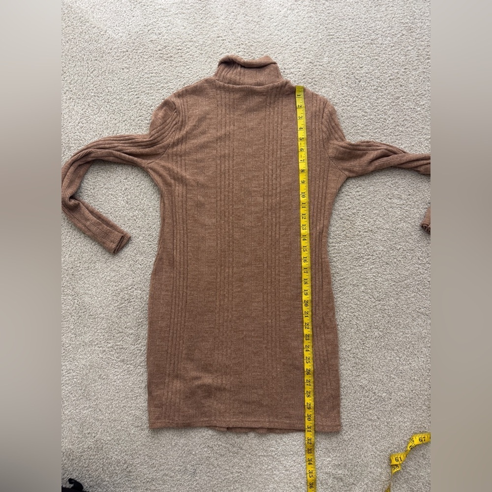 SHEIN Cozy Brown Turtleneck Sweater Dress - Picture 6 of 6